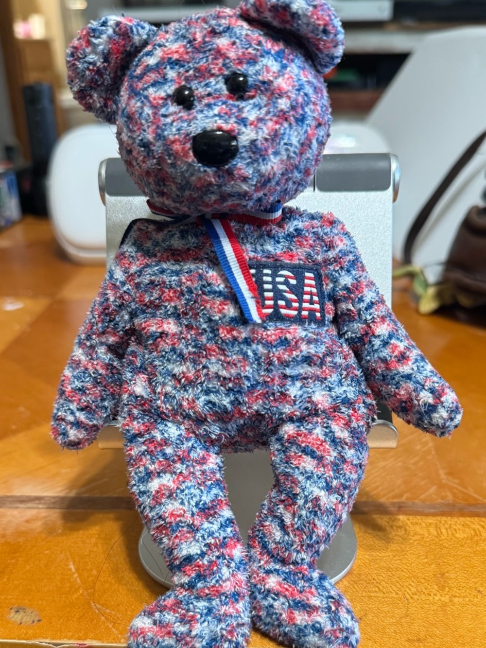 Patriotic Red, White & Blue Teddy Bear Plush with USA Patch